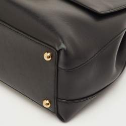 Pre Owned حقيبة دولتشي أند غابانا لوسيا جلد أسود مرصعة يد علوية