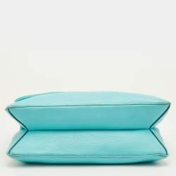 Pre Owned حقيبة دولتشي أند غابانا مس سيسيلي كبيرة يد علوية جلد أزرق أكوا