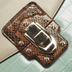 مملوكة مسبقًا حقيبة كتف دولتشي أند غابانا لوسيا جلد ثعبان وجلد تمساح متعدد الألوان 