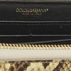 Pre Owned محفظة معصم دولشي أند غابانا كونتينينتال بايثون كريم/أسود