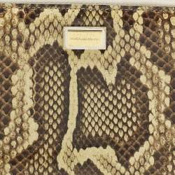 Pre Owned محفظة معصم دولشي أند غابانا كونتينينتال بايثون كريم/أسود