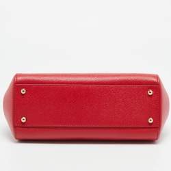 مملوكة مسبقًا Dolce & Gabbana Miss Sicily Medium Red Leather Top Handle Bag