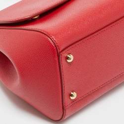 مملوكة مسبقًا Dolce & Gabbana Miss Sicily Medium Red Leather Top Handle Bag