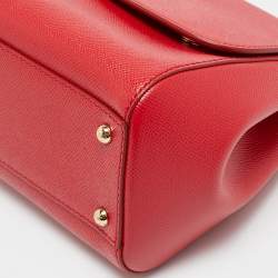 مملوكة مسبقًا Dolce & Gabbana Miss Sicily Medium Red Leather Top Handle Bag