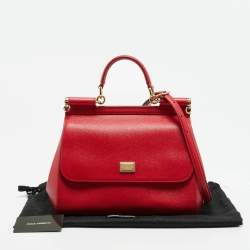 مملوكة مسبقًا Dolce & Gabbana Miss Sicily Medium Red Leather Top Handle Bag