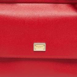 مملوكة مسبقًا Dolce & Gabbana Miss Sicily Medium Red Leather Top Handle Bag