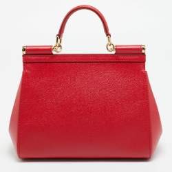 مملوكة مسبقًا Dolce & Gabbana Miss Sicily Medium Red Leather Top Handle Bag