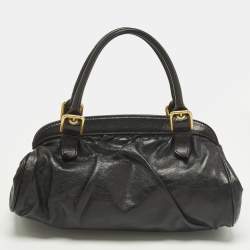 مملوكة مسبقًا حقيبة إطار جلد أسود بجيب قفل دولتشي أند غابانا