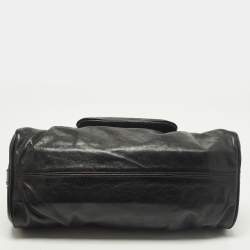 مملوكة مسبقًا حقيبة إطار جلد أسود بجيب قفل دولتشي أند غابانا