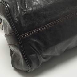 مملوكة مسبقًا حقيبة إطار جلد أسود بجيب قفل دولتشي أند غابانا