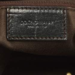 مملوكة مسبقًا حقيبة إطار جلد أسود بجيب قفل دولتشي أند غابانا