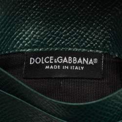 مملوكة مسبقًا محفظة دولتشي أند غابانا ثلاثية الطيات جلد أخضر