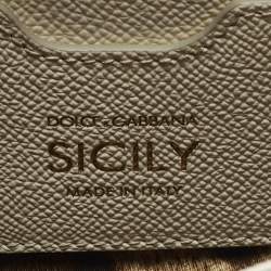 Pre Owned Dolce & Gabbana Miss Sicily Medium Off White Leather Top Handle Bag