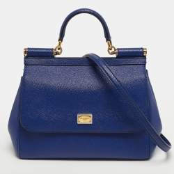 مملوكة مسبقًا Dolce & Gabbana Miss Sicily Medium Blue Leather Top Handle Bag