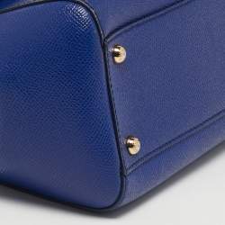 مملوكة مسبقًا حقيبة دولتشي أند غابانا ميس سيسيلي جلد أزرق متوسطة بيد علوية