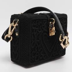مملوكة مسبقًا حقيبة كلتش دولتشي أند غابانا صندوقية دانتيل أسود