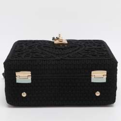مملوكة مسبقًا حقيبة كلتش دولتشي أند غابانا صندوقية دانتيل أسود