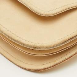 مملوكة مسبقًا حقيبة دولتشي أند غابانا كتف السبعينات بوهو شيك شامواه كريمي/بني فلاپ