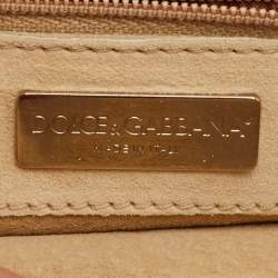 مملوكة مسبقًا حقيبة دولتشي أند غابانا كتف السبعينات بوهو شيك شامواه كريمي/بني فلاپ