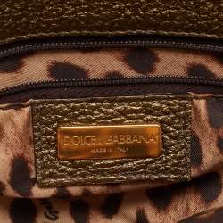 مملوكة مسبقًا Dolce & Gabbana Gold Leather and Python Trims Chain Satchel