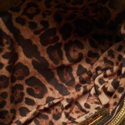 مملوكة مسبقًا Dolce & Gabbana Gold Leather and Python Trims Chain Satchel