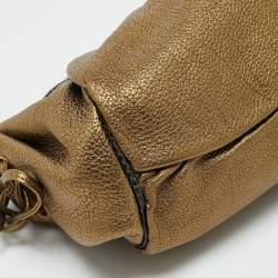 مملوكة مسبقًا Dolce & Gabbana Gold Leather and Python Trims Chain Satchel