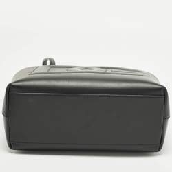 Pre Owned Dolce & Gabbana DG Embossed Logo Small Black Leather Tote