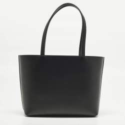 Pre Owned Dolce & Gabbana DG Embossed Logo Small Black Leather Tote