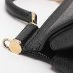 Pre Owned حقيبة دولتشي أند غابانا ميس سيسلي جلد سوداء بيد علوية صغيرة