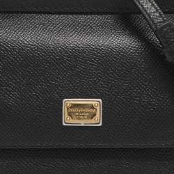 Pre Owned حقيبة دولتشي أند غابانا ميس سيسلي جلد سوداء بيد علوية صغيرة