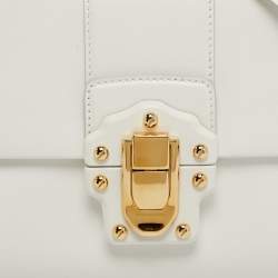 مملوكة مسبقًا حقيبة دولتشي أند غابانا لوسيا صغيرة يد علوية جلد وردي 