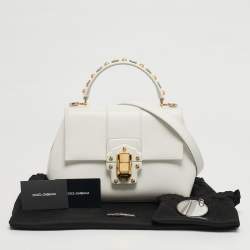 مملوكة مسبقًا حقيبة دولتشي أند غابانا لوسيا صغيرة يد علوية جلد وردي 