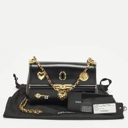 Pre Owned Dolce & Gabbana Marlene City Mini Black Leather Shoulder Bag