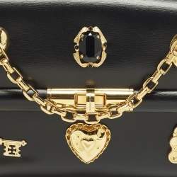 Pre Owned Dolce & Gabbana Marlene City Mini Black Leather Shoulder Bag