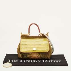 مملوكة مسبقًا Dolce & Gabbana Miss Sicily Multicolor Crocodile and Python Top Handle Bag