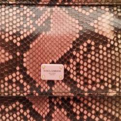 Pre Owned حقيبة دولتشي أند غابانا يد علوية سيسيلي 58 بايثون وردي/بيج