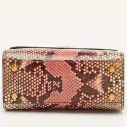 Pre Owned حقيبة دولتشي أند غابانا يد علوية سيسيلي 58 بايثون وردي/بيج