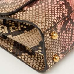 Pre Owned حقيبة دولتشي أند غابانا يد علوية سيسيلي 58 بايثون وردي/بيج