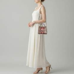 Pre Owned حقيبة دولتشي أند غابانا يد علوية سيسيلي 58 بايثون وردي/بيج