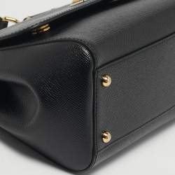 Pre Owned حقيبة دولتشي أند غابانا ميس سيسيلي جلد أسود يد علوية متوسطة