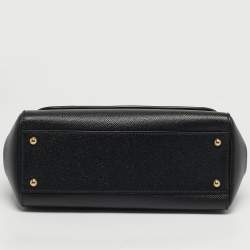 Pre Owned حقيبة دولتشي أند غابانا ميس سيسيلي جلد أسود يد علوية متوسطة