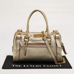 Pre Owned Dolce & Gabbana Miss Easy Way Gold Leather Satchel