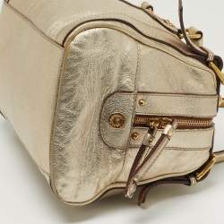 Pre Owned Dolce & Gabbana Miss Easy Way Gold Leather Satchel