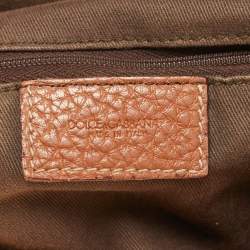 Pre Owned Dolce & Gabbana Miss Easy Way Gold Leather Satchel