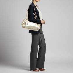 Pre Owned Dolce & Gabbana Miss Easy Way Gold Leather Satchel