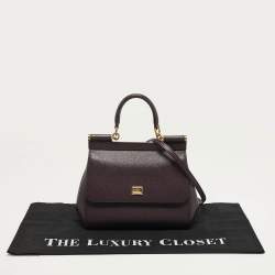 Pre Owned حقيبة يد دولتشي أند غابانا ميس سيسيلي صغيرة جلد أرجواني