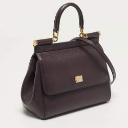 Pre Owned حقيبة يد دولتشي أند غابانا ميس سيسيلي صغيرة جلد أرجواني