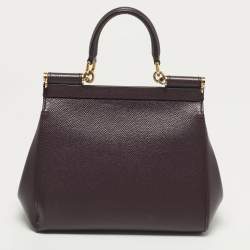 Pre Owned حقيبة يد دولتشي أند غابانا ميس سيسيلي صغيرة جلد أرجواني