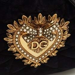 Pre Owned حقيبة كتف دولتشي أند غابانا ديفوشن سوداء فيلفت مبطن للكاميرا