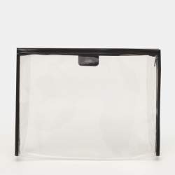 Pre Owned Dolce & Gabbana Black/Clear PVC and Leather Travel Pouch